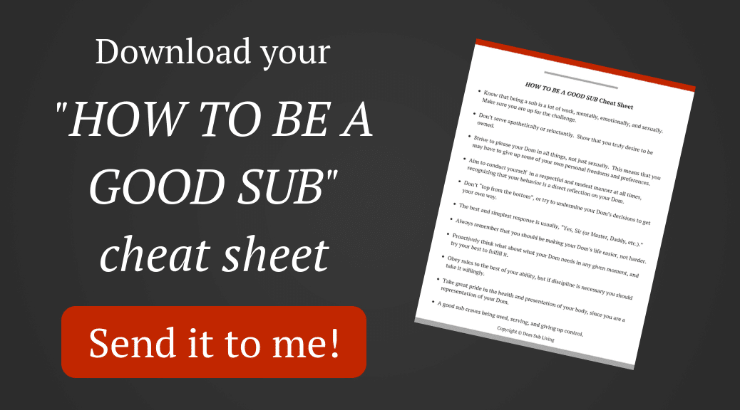 Download the How to Be a Good Sub cheat sheet