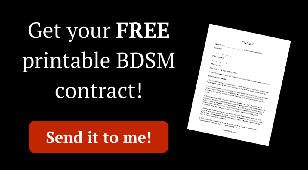 Contract Free Pdf Download 50 Shades of Grey BDSM Dom Sub Printable Template