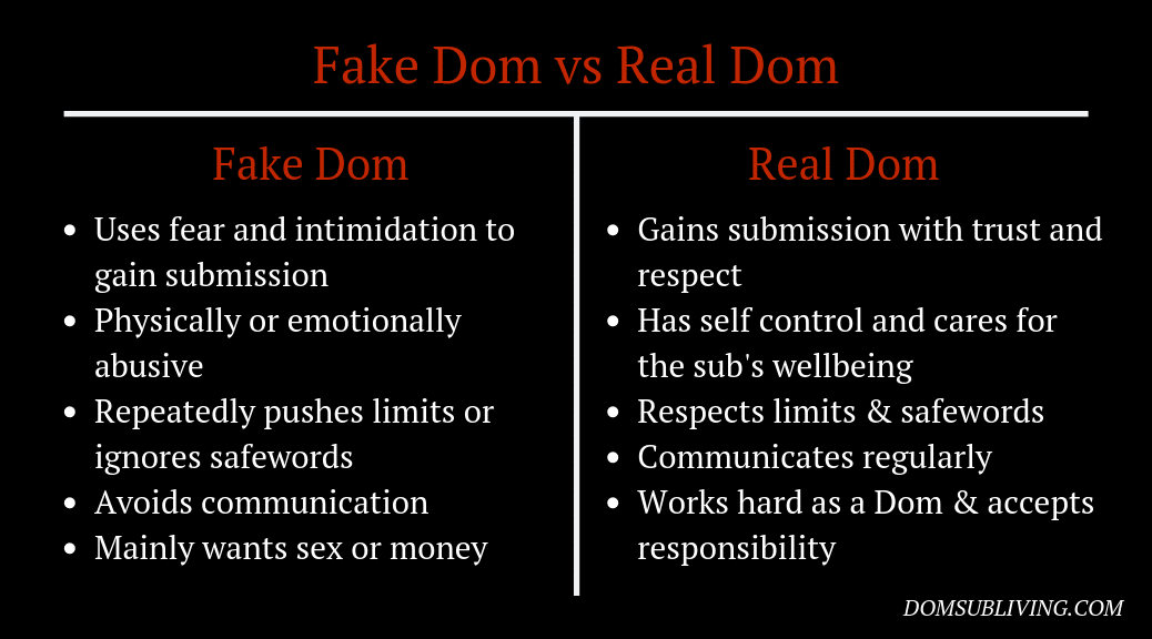 Fake Dom vs Real Dom | Learn 9 Warning Signs About Spotting Fake Doms