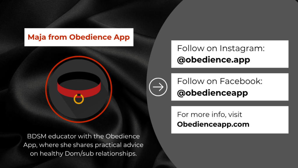 Maja from Obedience app info