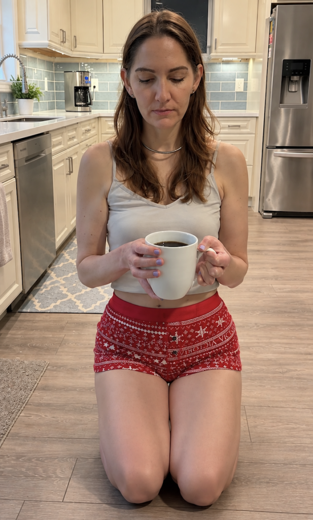 submissive woman kneeling